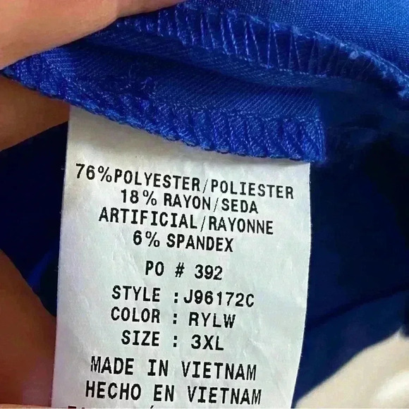 Jaanuu scrubs top royal blue v neck three front pockets 3X - Picture 6 of 6